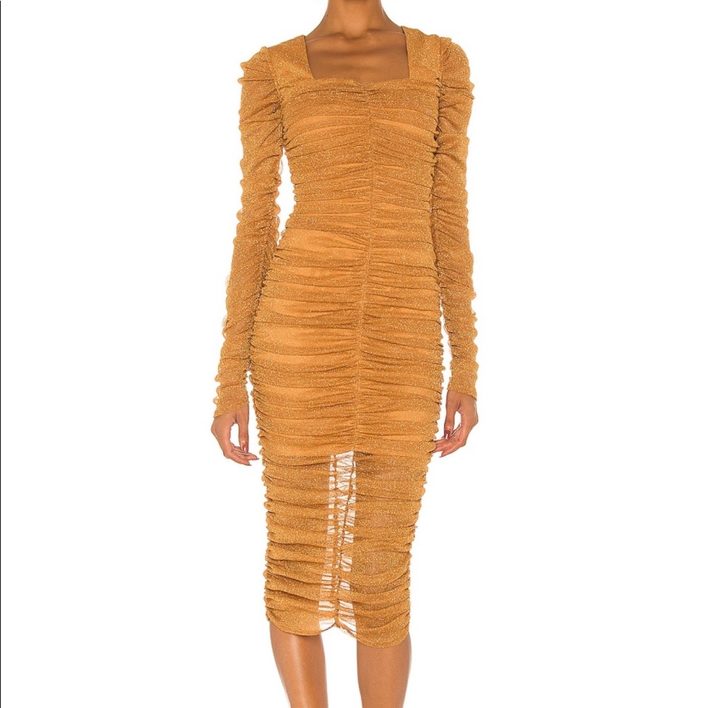 Jonathan Simkhai Zinnia Ruched Sparkle midi dress